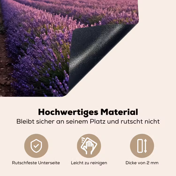 Landschap - Lavendelveld - Paars Inductie beschemer met haakjes klein -ky-onderkant-de