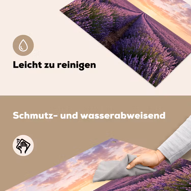 Landschap - Lavendelveld - Paars Inductie beschemer met haakjes klein -ky-schoon-de