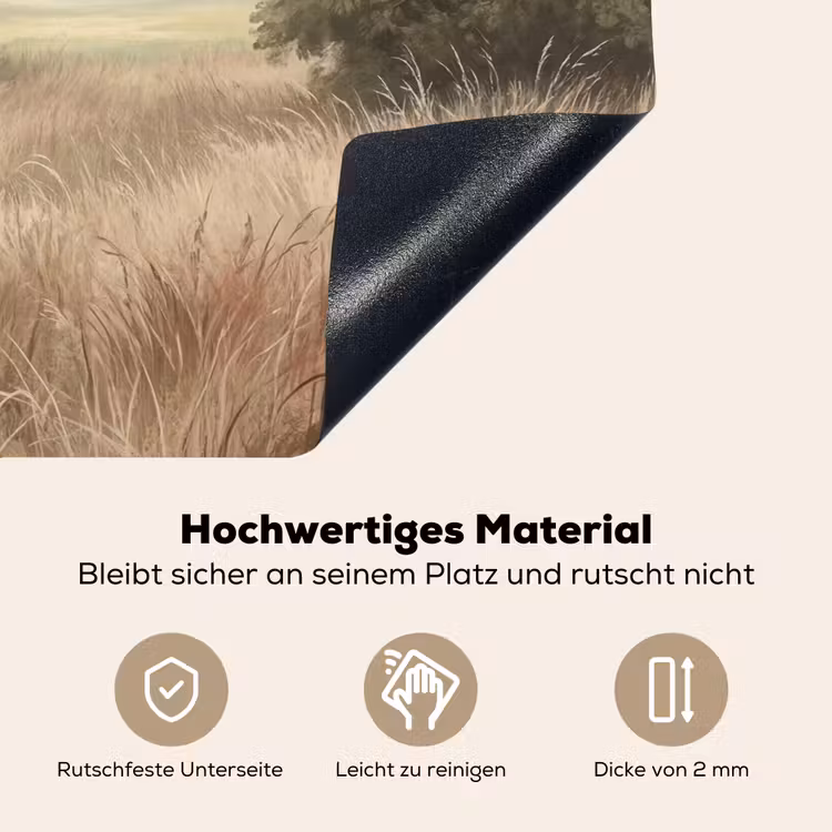 Landschap - Minimalistisch - Beige Inductie beschemer met haakjes klein -ky-onderkant-de