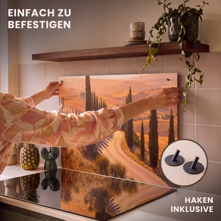 Landschap - Weg - Bomen - Natuur - Goud Inductie beschemer met haakjes klein -ky-ophangen-de