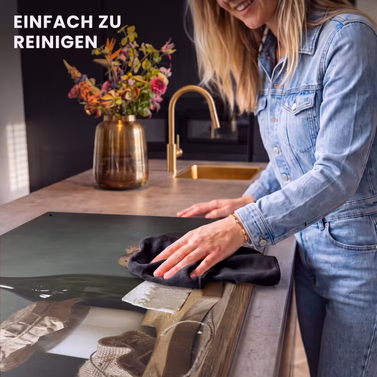 2-in-1 Herdabdeckplatte & Spritzschutz - Landwirte Einfachheit - Boeren Eenvoud Inductie beschemer met haakjes klein