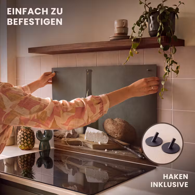 2-in-1 Herdabdeckplatte & Spritzschutz - Landwirte Einfachheit - Boeren Eenvoud Inductie beschemer met haakjes klein
