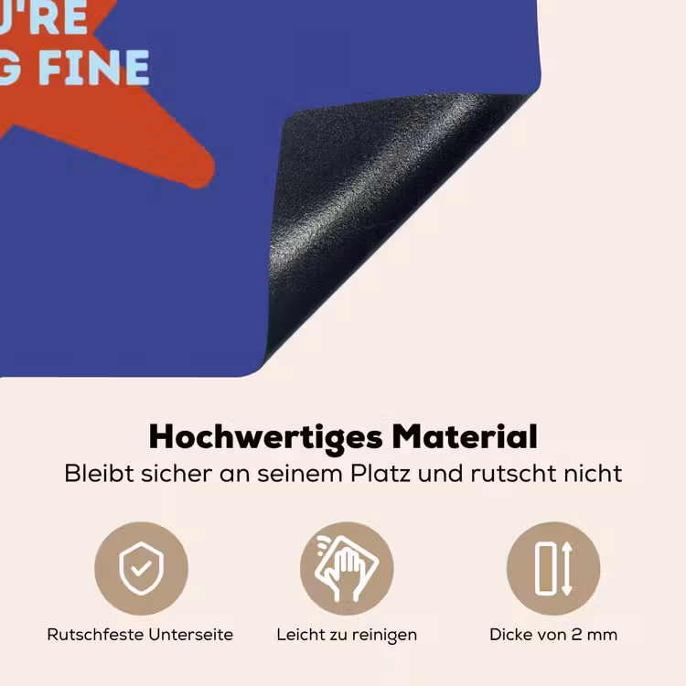 Slow down you're doing fine - Ster - Blauw Inductie beschemer met haakjes klein -ky-onderkant-de