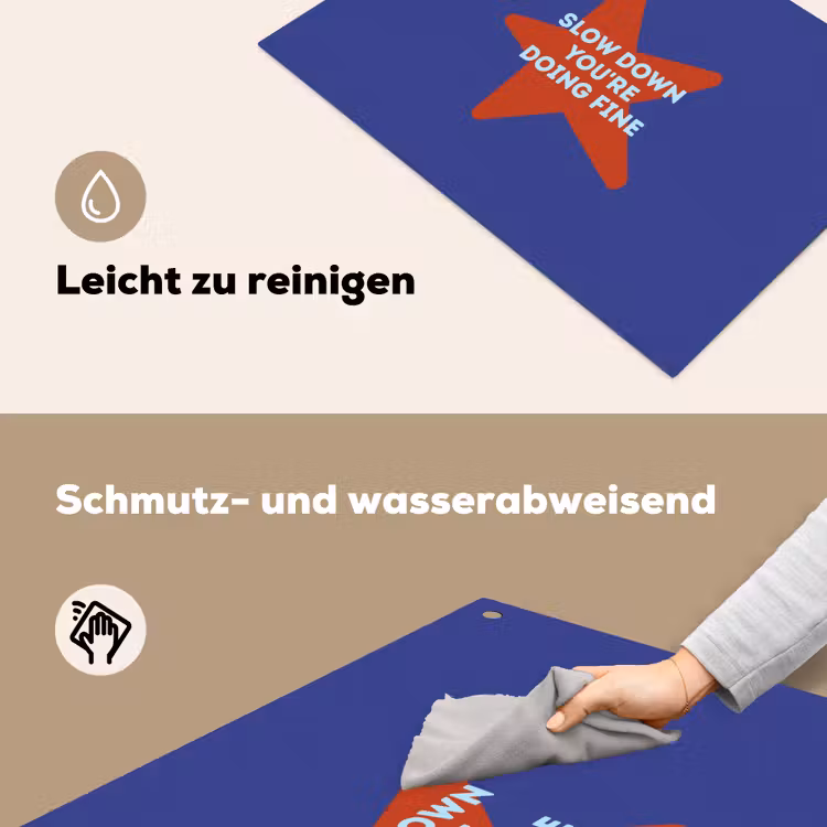 Slow down you're doing fine - Ster - Blauw Inductie beschemer met haakjes klein -ky-schoon-de