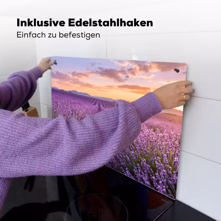 Lavendel - Veld - Natuur - Paars Inductie beschemer met haakjes klein -ky-ophangen-de