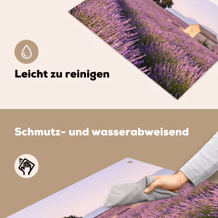 Lavendel - Landschap - Sereen - Paars Inductie beschemer met haakjes klein -ky-schoon-de