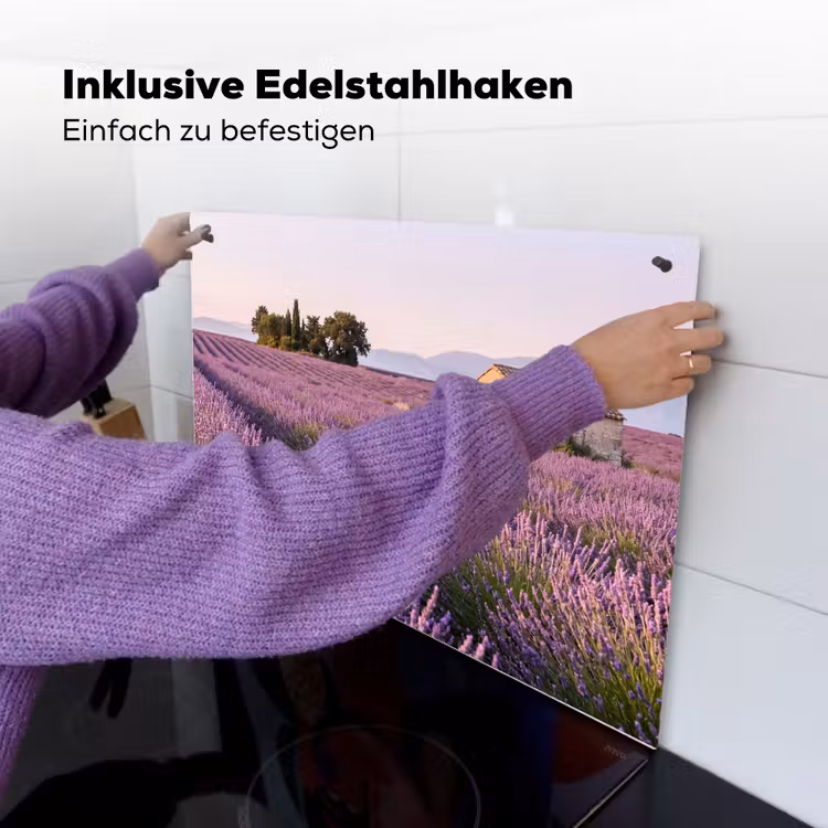 Lavendel - Landschap - Sereen - Paars Inductie beschemer met haakjes klein -ky-ophangen-de