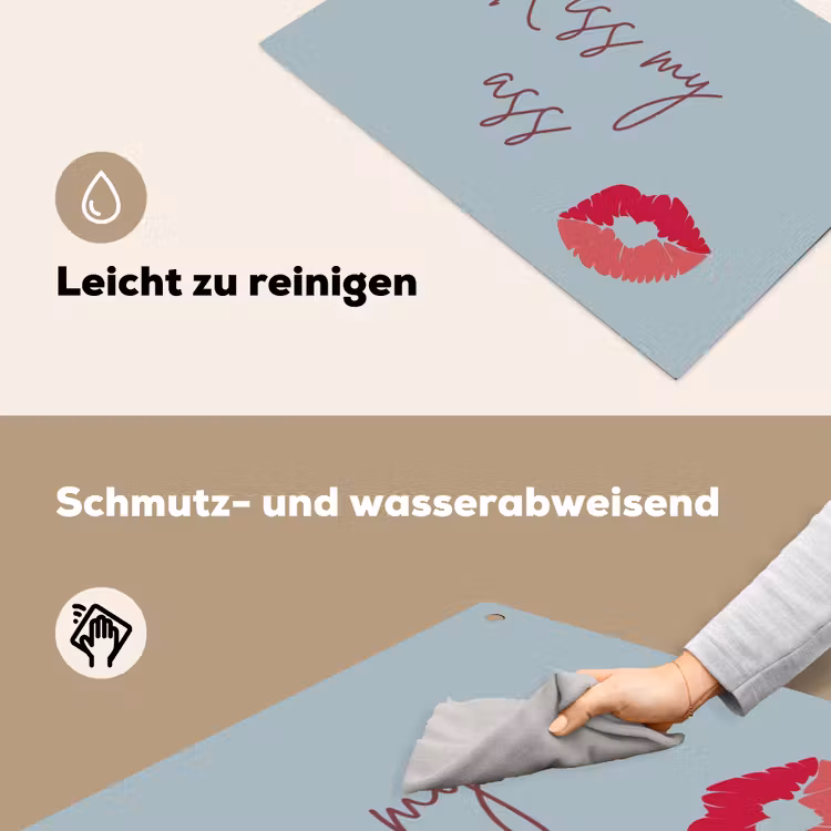 Kiss my ass - Lip - Blauw Inductie beschemer met haakjes klein -ky-schoon-de