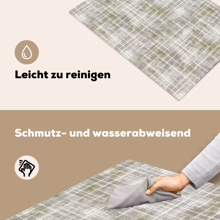 Linnen - Patroon - Groen Inductie beschemer met haakjes klein 777 -ky-schoon-de