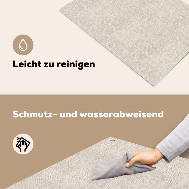 Linnen - Textuur - Beige Inductie beschemer met haakjes klein 777 -ky-schoon-de