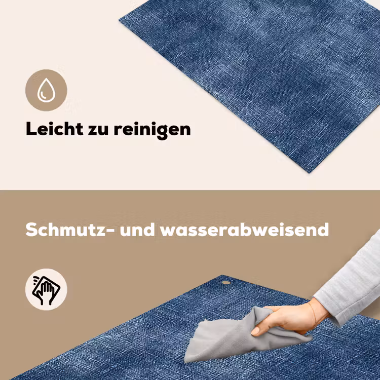 Linnen - Textuur - Patroon - Denim - Rustiek Inductie beschemer met haakjes klein 777 -ky-schoon-de