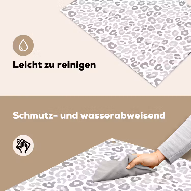Luipaard - Motief - Grijs Inductie beschemer met haakjes klein 777 -ky-schoon-de