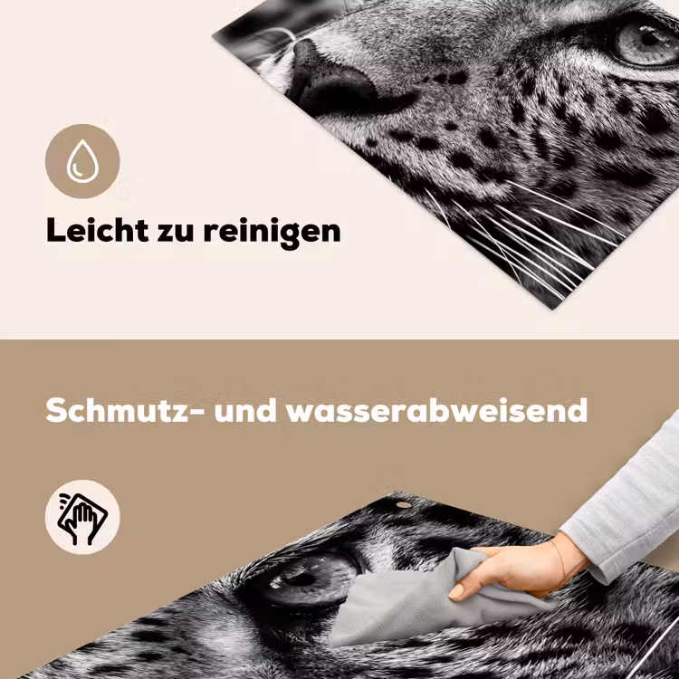 Luipaard - Zwart - Wit - Oog Inductie beschemer met haakjes klein -ky-schoon-de