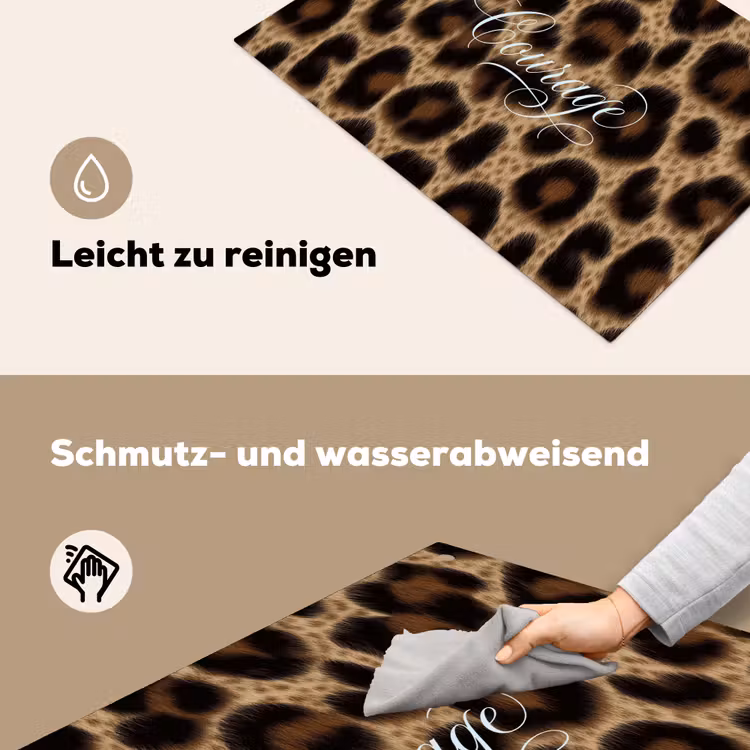 Luipaardprint - Bruin - Courage - Sierlijk Inductie beschemer met haakjes klein -ky-schoon-de