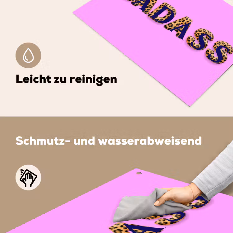 Felroze - Badass - Panterprint - Schaduw Inductie beschemer met haakjes klein -ky-schoon-de