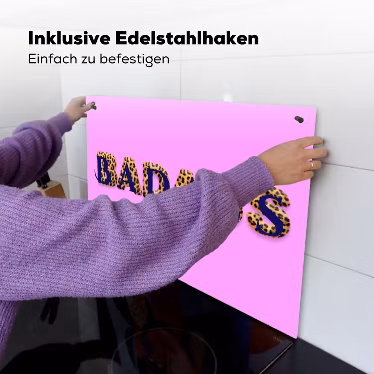 Felroze - Badass - Panterprint - Schaduw Inductie beschemer met haakjes klein -ky-ophangen-de
