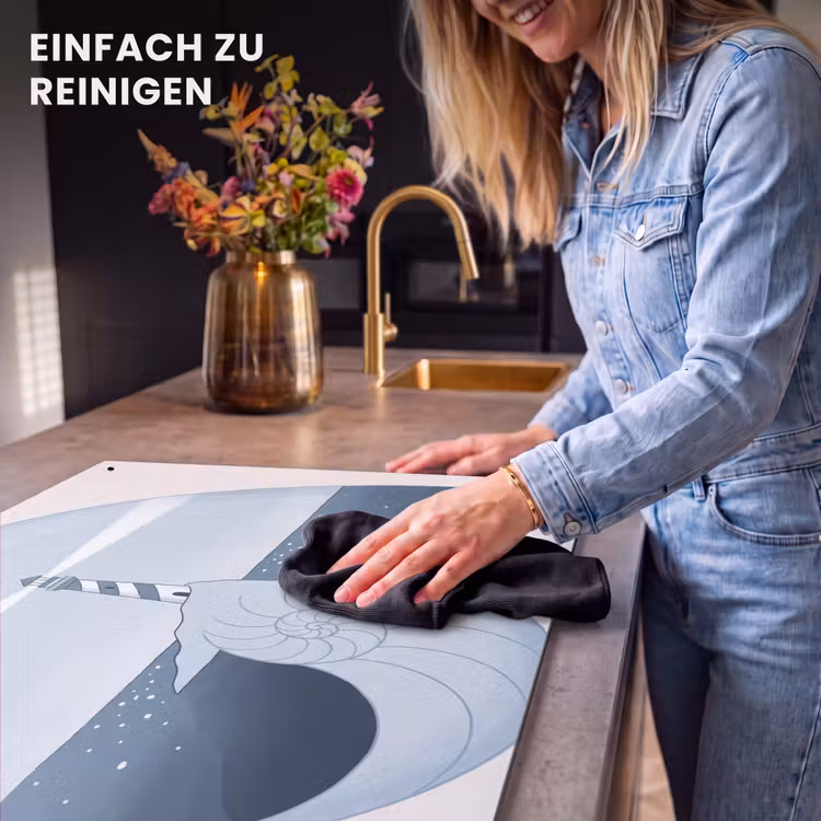Vuurtoren - Zee - Schelp - Abstract - Blauw Inductie beschemer met haakjes klein -ky-schoon-de