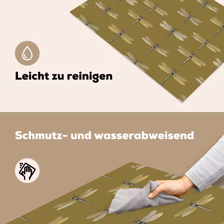 Libellen - Patroon - Groen Inductie beschemer met haakjes klein 777 -ky-schoon-de