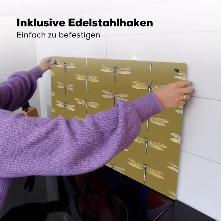 Libellen - Patroon - Groen Inductie beschemer met haakjes klein 777 -ky-ophangen-de