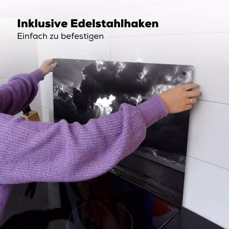 Licht - Wolken - Zee - Zwart-wit - Natuur Inductie beschemer met haakjes klein -ky-ophangen-de