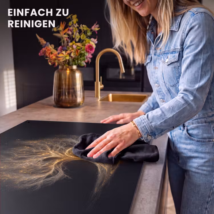2-in-1 Herdabdeckplatte & Spritzschutz - Lichter - Baum - Abstrakt - Schwarz - Lichtjes - Boom - Abstract - Zwart Inductie beschemer met haakjes klein