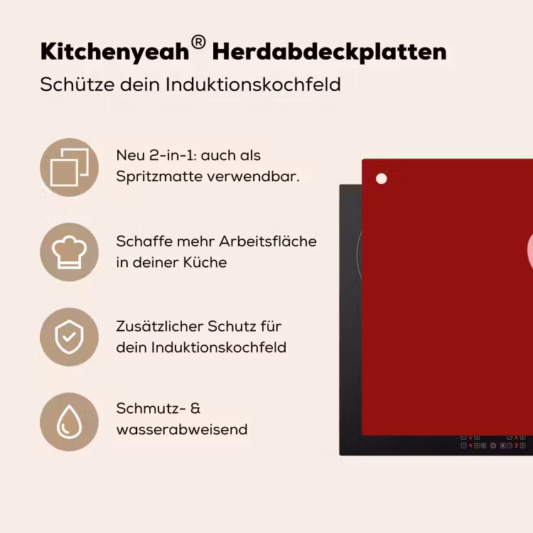 Love - Hart - Rood Inductie beschemer met haakjes klein -ky-usp-de