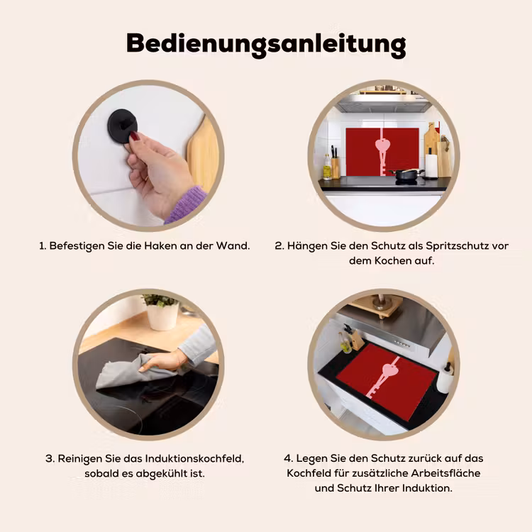 Love - Hart - Rood Inductie beschemer met haakjes klein -ky-gebruik-de