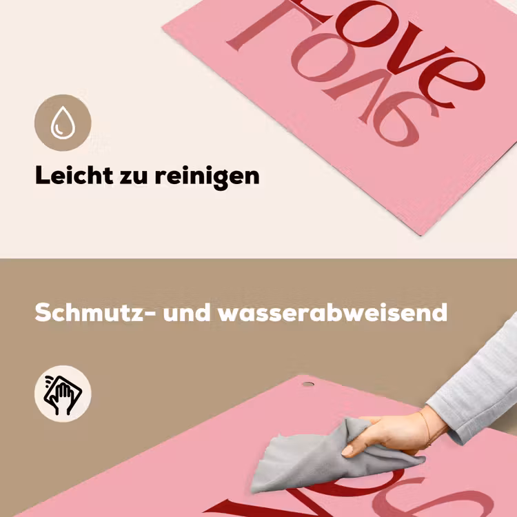 Love - Roze - Spiegeling Inductie beschemer met haakjes klein -ky-schoon-de