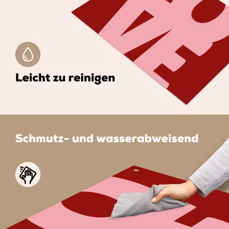 Love - Rood - Blokletters Inductie beschemer met haakjes klein -ky-schoon-de