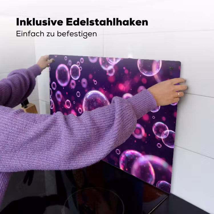 Paars - Bubbels - Schuim Inductie beschemer met haakjes klein -ky-ophangen-de