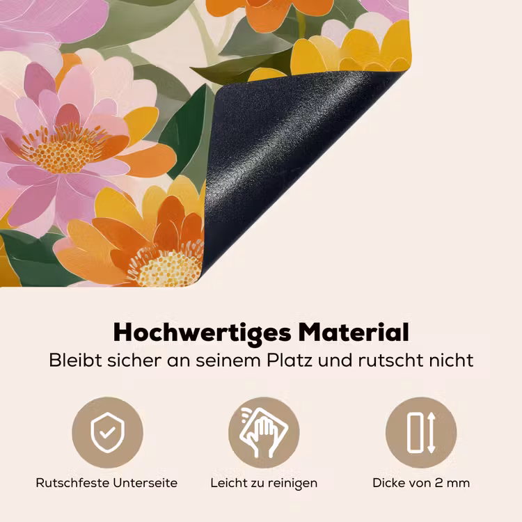 Lelies - Aquarel - Pastel Inductie beschemer met haakjes klein 777 -ky-onderkant-de