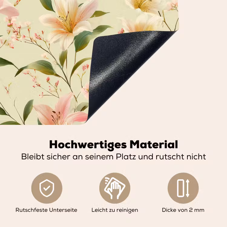 Lelies - Sereen - Kleurrijk Inductie beschemer met haakjes klein 777 -ky-onderkant-de