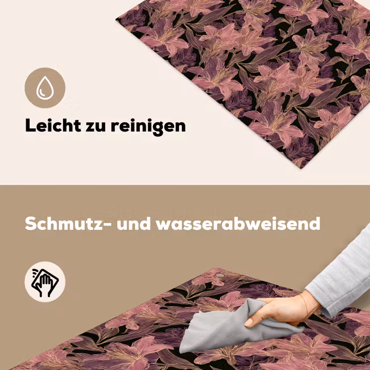 Lelies - Patroon - Paars - Goud Inductie beschemer met haakjes klein 777 -ky-schoon-de