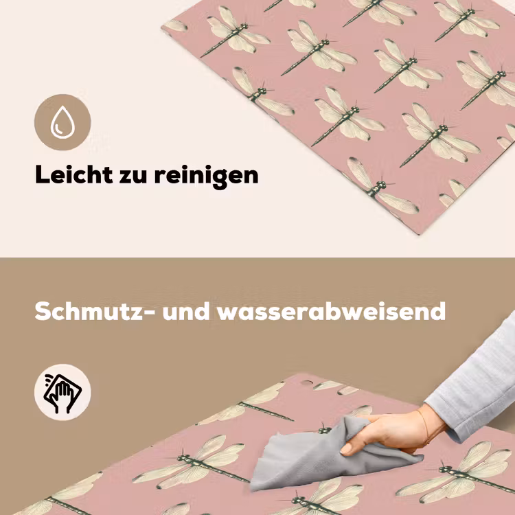 Lillibellen - Patroon - Roze Inductie beschemer met haakjes klein 777 -ky-schoon-de