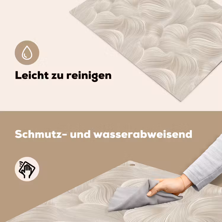 Lijnen - Waaier - Beige Inductie beschemer met haakjes klein 777 -ky-schoon-de