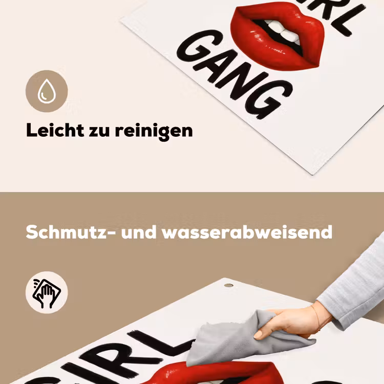 2-in-1 Herdabdeckplatte & Spritzschutz - Lippe - Mädchen - Rot - Buchstaben - Lip - Girl - Rood - Letters Inductie beschemer met haakjes klein