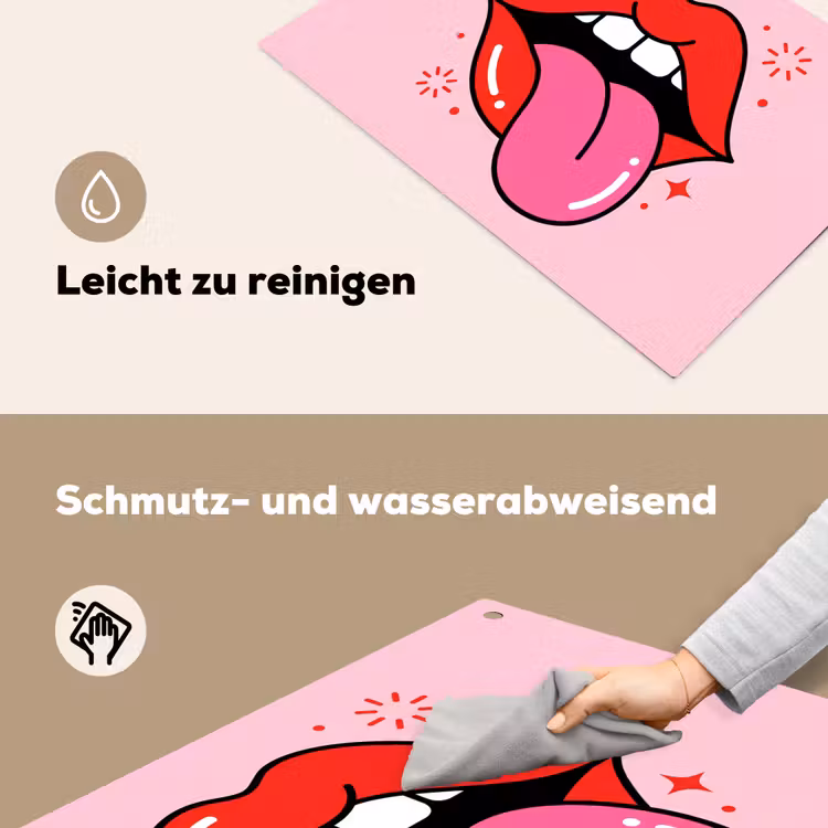 Lippen - Tong - Pop-art - Kleurrijk - Roze Inductie beschemer met haakjes klein -ky-schoon-de
