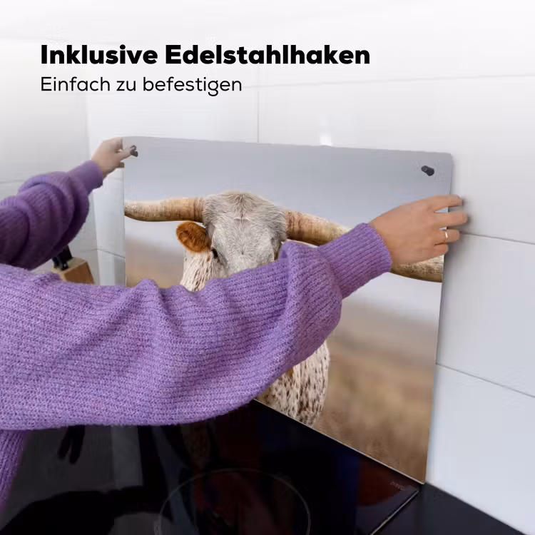 Longhorn - Grasveld - Dier Inductie beschemer met haakjes klein -ky-ophangen-de