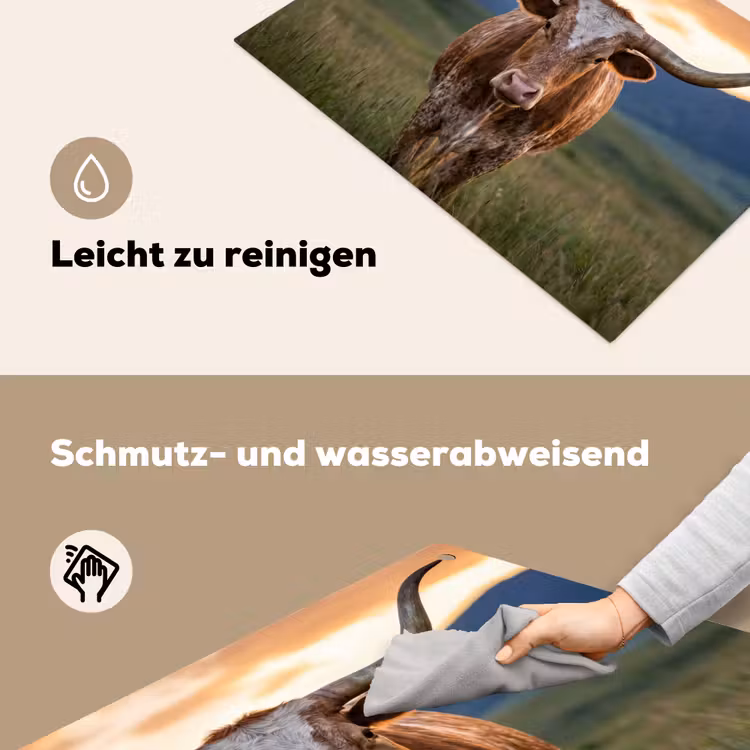 Longhorn - Landschap - Zonsondergang Inductie beschemer met haakjes klein -ky-schoon-de
