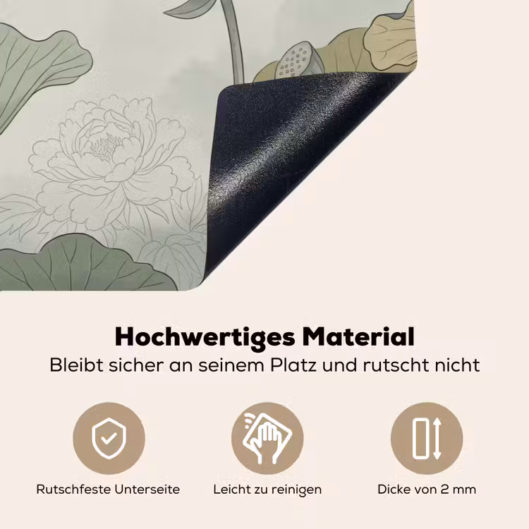 Lotus - Bloemen - Groen Inductie beschemer met haakjes klein -ky-onderkant-de