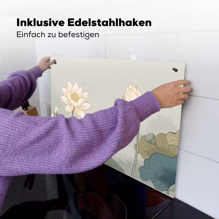 Lotus - Bloemen - Groen Inductie beschemer met haakjes klein -ky-ophangen-de