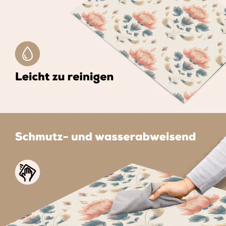 2-in-1 Herdabdeckplatte & Spritzschutz - Lotus - Blumen - Rosa - Lotus - Bloemen - Roze Inductie beschemer met haakjes klein 777