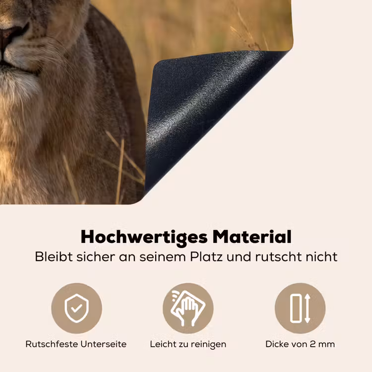Leeuwin - Gras - Geel Inductie beschemer met haakjes klein -ky-onderkant-de