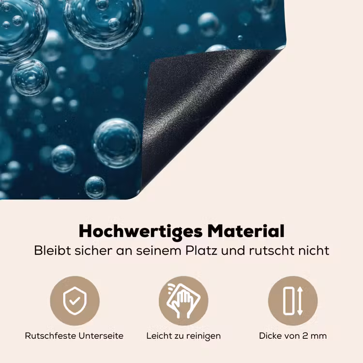 Luchtbellen - Dynamisch - Blauw Inductie beschemer met haakjes klein -ky-onderkant-de