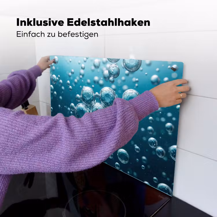 Luchtbellen - Dynamisch - Blauw Inductie beschemer met haakjes klein -ky-ophangen-de