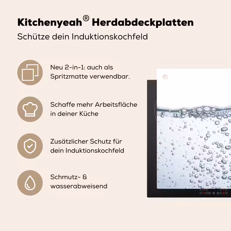 Luchtbellen - Water - Dynamisch Inductie beschemer met haakjes klein -ky-usp-de