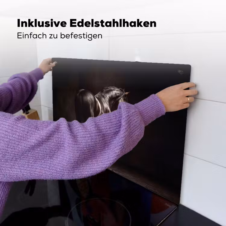 Krachtig - Paard - Donker Inductie beschemer met haakjes klein -ky-ophangen-de