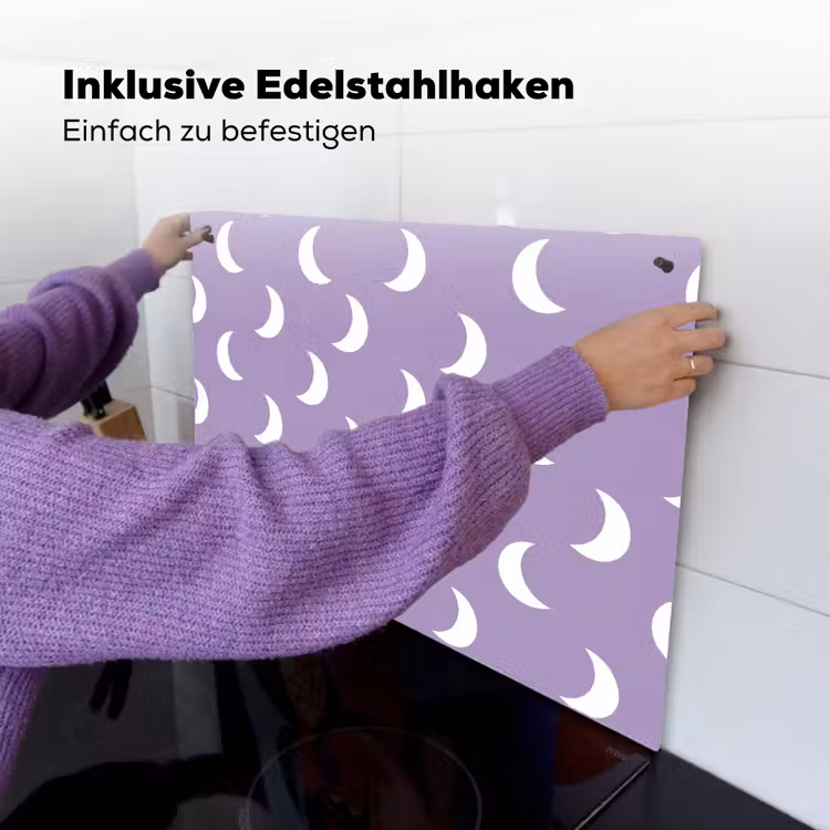 Manen - Patroon - Paars Inductie beschemer met haakjes klein 777 -ky-ophangen-de