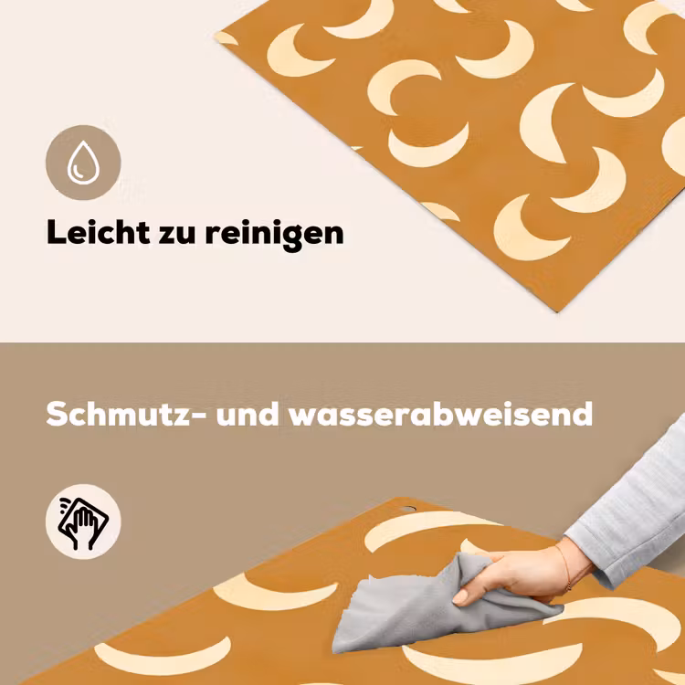 Manen - Patroon - Oker Inductie beschemer met haakjes klein 777 -ky-schoon-de