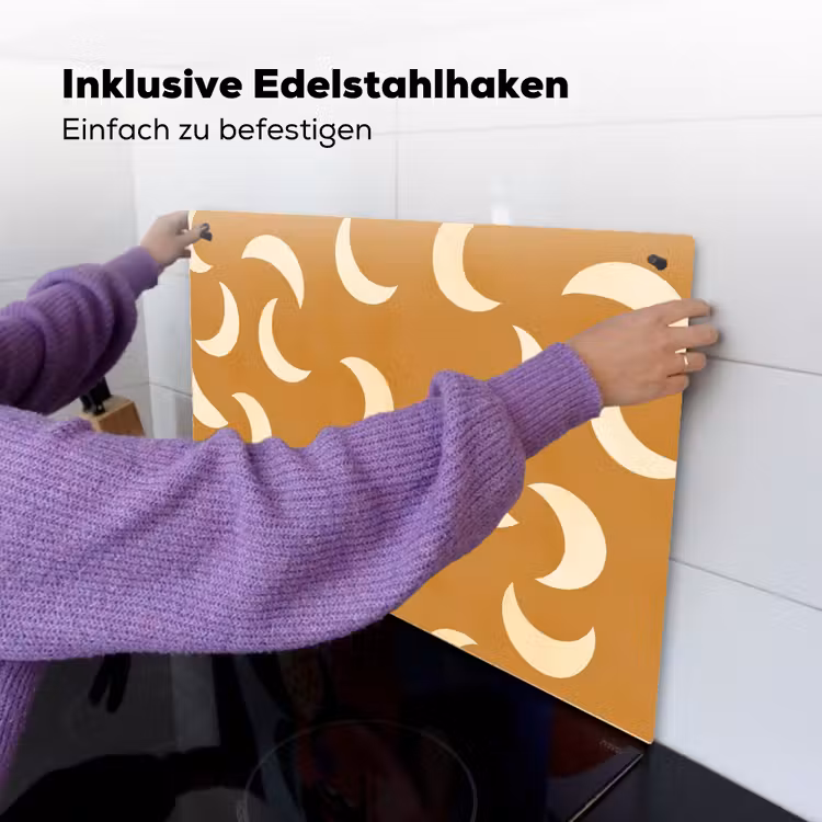 Manen - Patroon - Oker Inductie beschemer met haakjes klein 777 -ky-ophangen-de